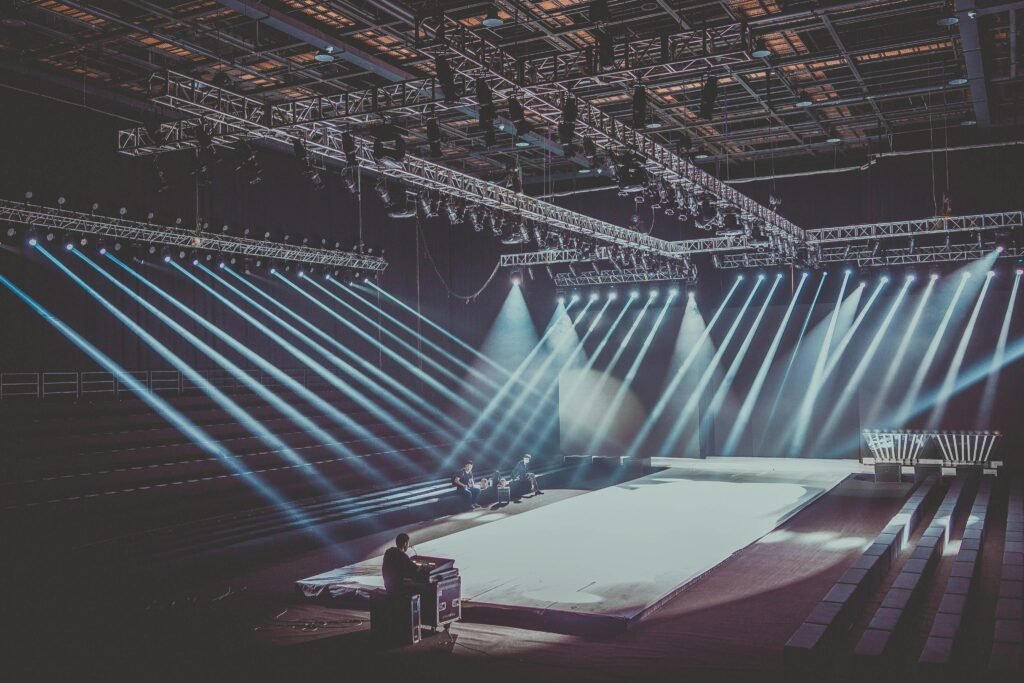 Professional event production Berlin featuring custom stage design and LED screens.